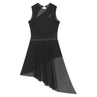 Elegante Traje de Patinaje de Hielo para Mujeres Leotardo de Ballet de Malla Transparente sin Mangas Traje de Baile Lírico Contemporáneo - details 104