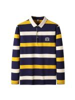 Polo de manga larga para hombre, camiseta informal de algodón con bordado a rayas, a la moda, novedad de primavera, 2024 - details 3