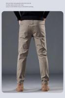 Pantalones informales ajustados para hombre, novedad de otoño, pantalones clásicos de marca rectos de negocios cómodos elásticos de color negro puro para hombre - details 13