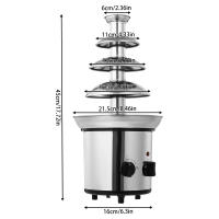 Fuente de Chocolate eléctrica de 170W y 4 niveles, máquina para fundir Fondue de acero inoxidable - details 0