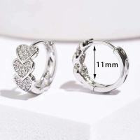 Pendientes chapados en oro con forma de corazón de circonio de acero inoxidable para mujer, regalo de joyería 2024 - details 1