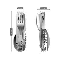 Herramienta Plegable de Acero Inoxidable Portátil Cuchillo de Bolsillo Desmontable para Supervivencia al Aire Libre Cuchara de Punto de Hebilla - details 1