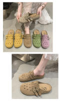 Medias zapatillas baotou retro de suela gruesa para uso exterior de las mujeres, primavera y verano nuevos zapatos de pedal para personas perezosas transpirables y versátiles - details 8
