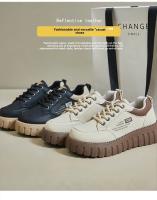 Zapatillas de deporte antideslizantes de cuero suave, calzado de Trekking, nuevos zapatos deportivos de monopatín de ocio con cordones de suela gruesa para mujer, moda - details 2