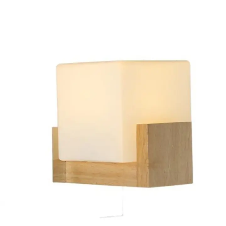 Lámpara de pared de madera maciza Tronco chino Dormitorio interior Lámpara de pared de mesilla de noche Salón europeo Estudio de madera Escalera de pasillo Lámparas de pared - 1
