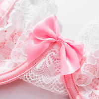 Lencería Sexy para mujer, conjunto de sujetador de encaje con realce, ropa interior, disfraz de sirvienta con aros - details 7