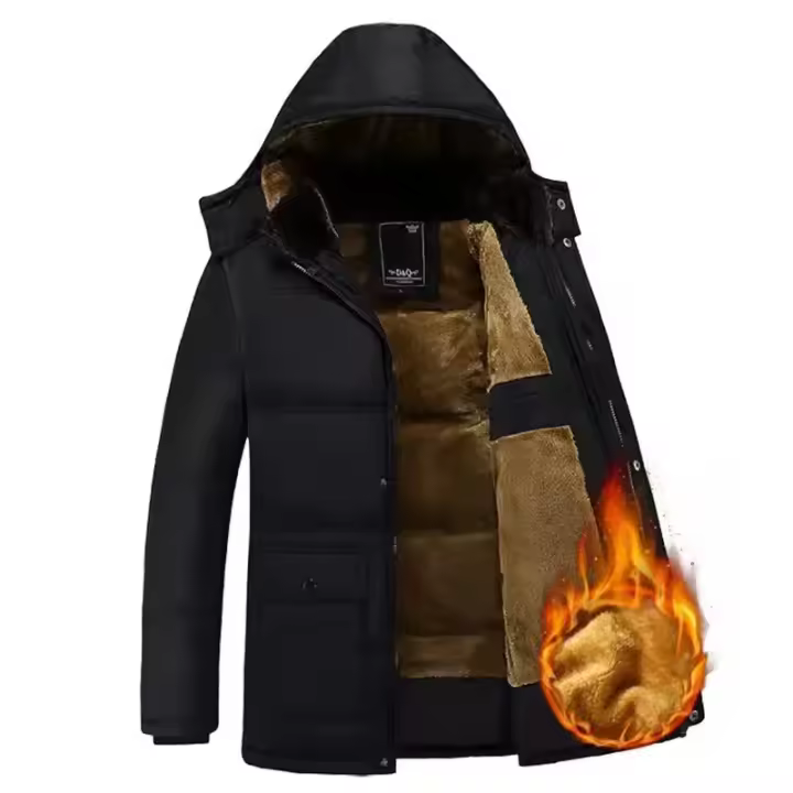 Abrigo de lana de alta calidad para hombres, chaqueta térmica a prueba de viento, ropa de invierno, sólido - 1