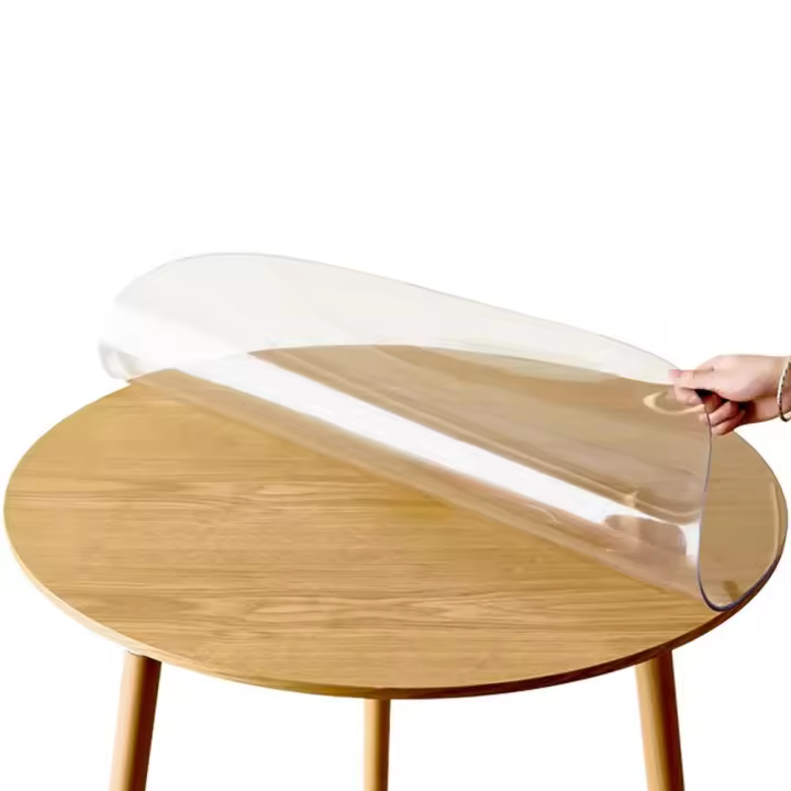 Mantel redondo transparente de PVC para mesa de comedor, cubierta de mesa impermeable de vidrio suave, Protector de escritorio, almohadilla de mesa a prueba de aceite para el hogar - 1