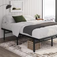 Cama 90 x 190 cm 36 cm de Altura con Almacenamiento Debajo de la Cama Cama de Plataforma de Metal – Negro - details 0