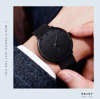 Reloj de Acero Inoxidable Impermeable de Diseño Sencillo Automático, Correa de Cuero, Marca Superior, Elegante para Hombres - details 16