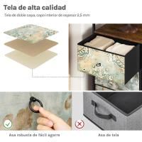 Cajonera para armario, cómoda dormitorio 8 cajones de tela, estantes de madera, cómoda de salón, cajas organizadoras, estructura metálica, estilo industrial - details 23