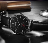Reloj mecánico de cuarzo con esfera grande, reloj de cuero genuino a prueba de agua, reloj informal de tendencia a la moda - details 7