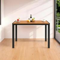 Mesa de comedor para exteriores para 6 personas, rectangular, de metal de aluminio, resistente a todo tipo de clima, mesa de patio con listones de 110x70x73 cm para terraza, patio trasero, césped y jardín - details 24