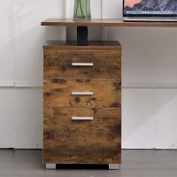 Escritorio Moderno de Madera y Acero 3 Cajones, Porta Ordenador, Diseño de Mesa de Trabajo, 120 x 50 x 75 cm, Decoración para Casa y Oficina - details 38