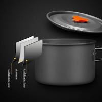 Juego de utensilios de cocina de aluminio para acampar al aire libre, tetera plegable para acampar y sartenes, equipo con bolsa de malla - details 1