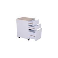 Cajonera de oficina con ruedas, mueble archivador con 3 cajones, cajonera para escritorio/estudio, 40x50x57,5 cm, blanco - details 9