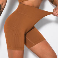 Pantalones cortos de yoga para mujer, leggings de cintura alta sin costuras para correr, entrenar, gimnasio - details 8