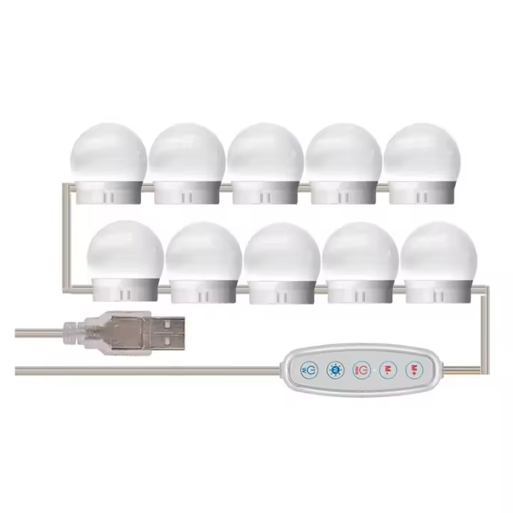 3 modos colores maquillaje espejo luz Led táctil atenuación tocador tocador lámpara bombilla USB 12V - 1