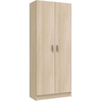 Armario Multiusos, Escobero, 2 Puertas, Acabado en Color Roble, Medidas: 73 cm (Ancho) x180 cm (Alto) x 37 cm (Fondo) - details 0
