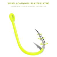Anzuelos de pesca con púas de acero de alto carbono, anzuelos de pesca antioxidantes con púas de acero al carbono, anzuelo fluorescente de mar fuerte, 50 unids/lote por caja - details 7