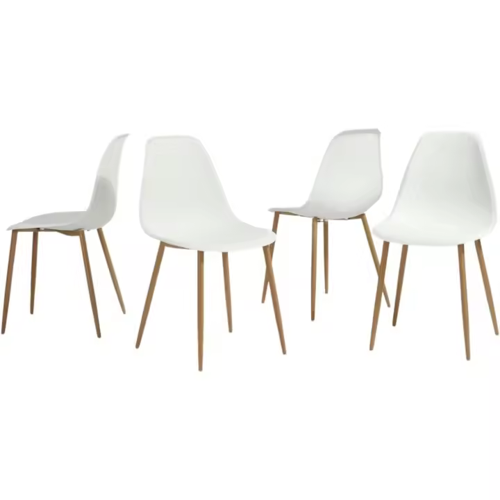 Conjunto de 4 Sillas de Comedor Asiento Suave, Respaldar de Metal Sólido, Adecuado para Sala de Estar, Dormitorio, Cocina Marrón/Blanco/Negro - 1