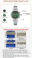 Reloj de cuarzo a la moda para mujer, reloj multifunción de acero inoxidable resistente al agua, elegante, informal, regalo de lujo para ella - details 6