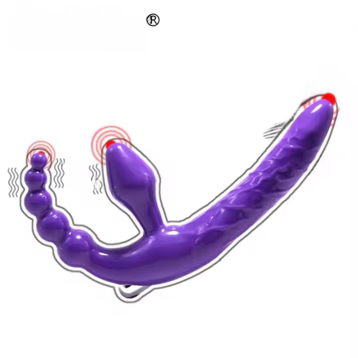 Leten Vibrador Estrapless Juguete para Adultos de Doble Penetración Beads Anal - 1