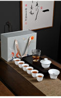 Dehua Porcelana Blanca Oveja Grasa Jade Kung Fu Té Tazón Cubierta, Caja de Regalo, Regalo de Empresa, Juego de Cerámica de Mano - details 14