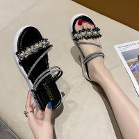 Nuevas zapatillas de dos usos para mujer y ropa exterior para mujer 2025 verano nuevo muffin sandalias de lazo de una palabra de suela gruesa - details 1