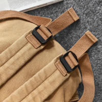 Mochila de lona de algodón para hombres y mujeres, mochilas vintage para viajes y desplazamientos, gran capacidad, color sólido, - details 7