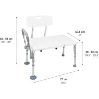 Bañera Adulto con Asa Acolchada, Silla Personas Mayores, Taburete Antideslizante, Blanco - details 3