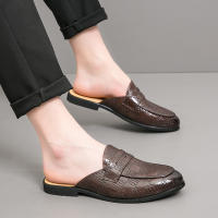 Zapatillas de cuero con punta en relieve para hombre, zapatos cómodos, ligeros, informales, formales, talla 38-47 - details 1