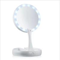 LZ1217 Espejo Cosmético Iluminado 1/10x - Espejo de aumento conveniente para llevar, espejo de baño con iluminación LED en tres colores, rotación de 360°, ideal para afeitarse, depilarse y recortar cejas, redondo. - details 3