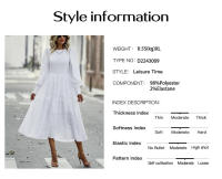 Vestido elegante de manga larga con cintura elegante de otoño e invierno para mujer - details 2
