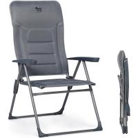 Silla de Jardín Plegable de Aluminio 150kg con Respaldo 7 Posiciones Alto Ajustable con Reposabrazos Reposacabezas Acolchado (2 Piezas, Gris) - details 0