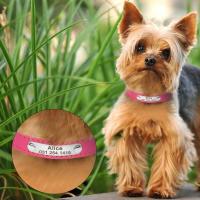 perro personalizado cuero PU, Collar de cachorro personalizado, collares mascotas grabados gratis para perros pequeños, medianos - details 9