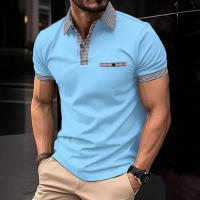 Polo de manga corta para hombre, camiseta informal de talla grande 5XL, 4XL, 3XL, 2XL, cuello Henley - details 3