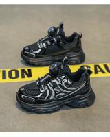Zapatillas para niños 2025 nueva versión coreana transpirable y ligera de malla sin cordones con hebilla giratoria de zapatos de papá - details 1