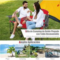 Sillas de Camping Plegables, Silla Plegable Portátil Doble con Bolsa de Transporte Refrigeradora, Silla de Picnic de 2 Asientos para Exteriores con Mesa y Dosel Desmontable (Azul) - details 16
