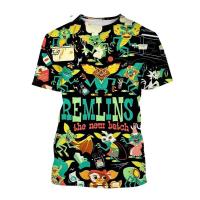 Camiseta con estampado 3D de película de terror navideña Grems para hombre y mujer, camiseta de talla grande con movimiento de monstruo títere, transpirable de secado rápido - details 4