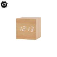 Reloj despertador de moda LED reloj de madera mesa Control de voz Reloj de madera digital Despertador USB/AAA relojes - details 8