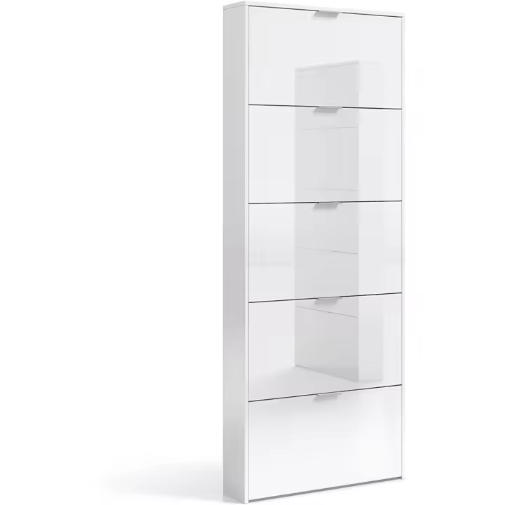Estrecho DormitorioCapacidad 15 Pares Color Blanco Brillo Medidas: 70 x 180 x 17 cm Fondo - 1