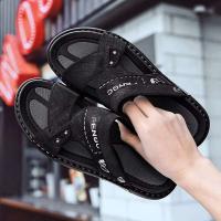 Sandalias planas de suela dura antideslizantes de moda 2024 zapatos de verano para hombre de goma al aire libre de PU de alta calidad - details 1