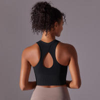 Tops para mujer, Top moldeador de punto de Color sólido, ropa de Yoga recortada en la espalda, deportes, correr, camiseta sin mangas - details 13