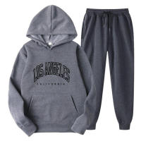 Conjunto de 2 piezas para hombre y mujer, sudadera con capucha, chándal y pantalones deportivos, pantalones deportivos con cuello redondo - details 2