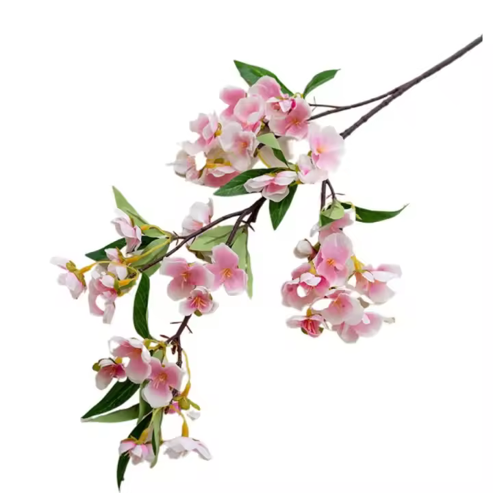 Flores artificiales elegantes de Begonia, simulación de tacto Real realista, flores de Malus, flores falsas hechas a mano, decoración de jardín al aire libre - 1