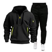 Conjunto de dos piezas para hombre, chándales informales, trajes deportivos para exteriores, sudaderas con capucha y pantalones para correr, Otoño e Invierno - details 4