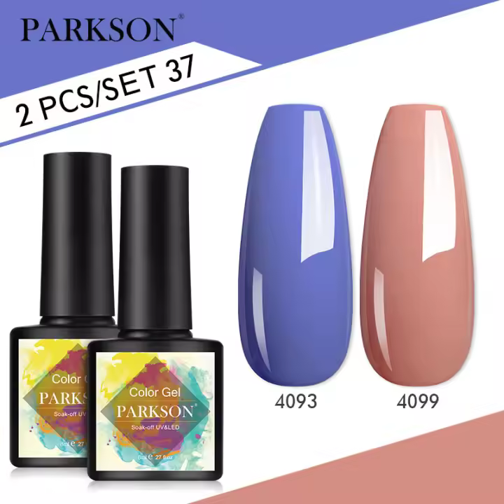 Parkson-Juego de 2 esmaltes de Gel para uñas, barniz híbrido semipermanente para manicura, capa superior y Base, lámpara UV - 1