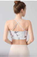 para Mujer Sujetador Deportivo con Espalda Cruzada, Copa Fija, para Fitness, Yoga, Romántico, Casual, Estampado - details 1