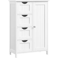 Gabinete de Almacenamiento Ajustable con 4 Cajones y Puerta Simple Blanco LHC41W para Sala de Estar Cocina Entrada - details 6